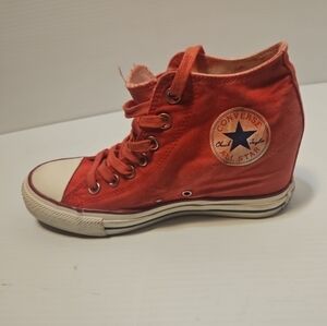 Converse Womens Chuck Taylor Lux Mid Canvas Wedge Hidden Lift Sneakers Size 9